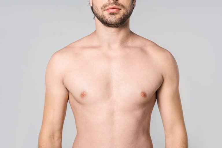 bearded male with mild chest growth